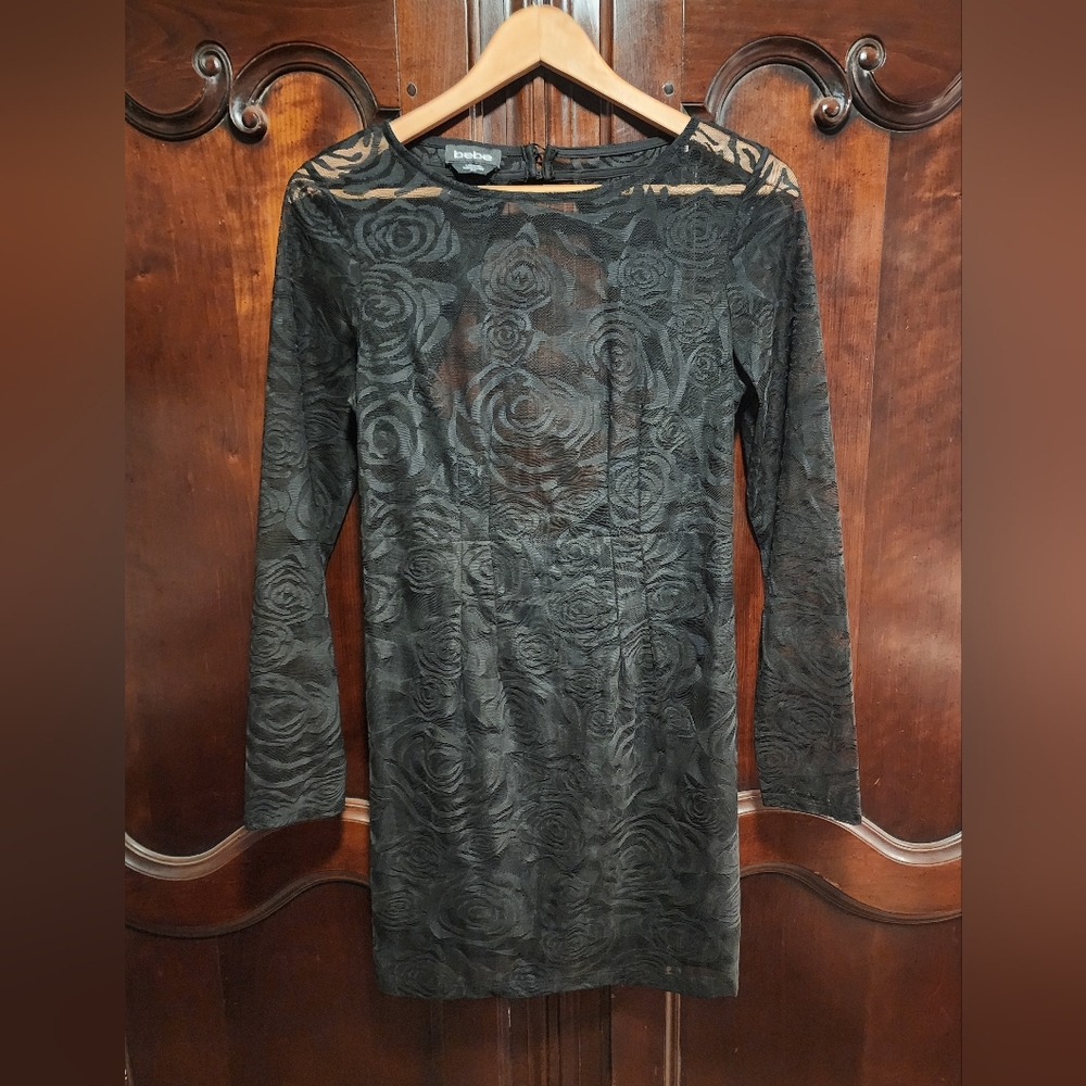 BEBE - Vintage Black Lace Mini Dress